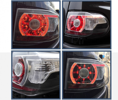 Toyota FJ Cruiser (07-15) фонари задние светодиодные, внутри черные, комплект 2 шт.